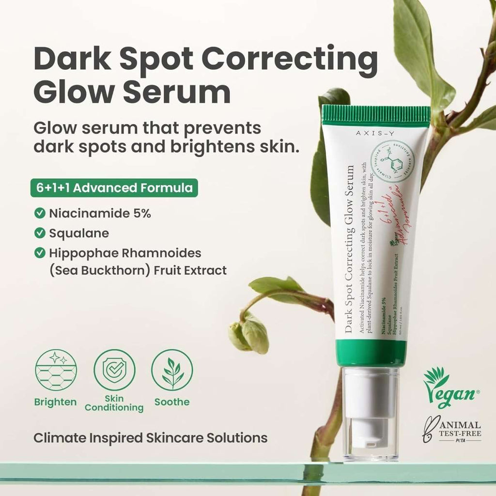Axis-Y Dark Spot Glow Serum – bottle detail close-up